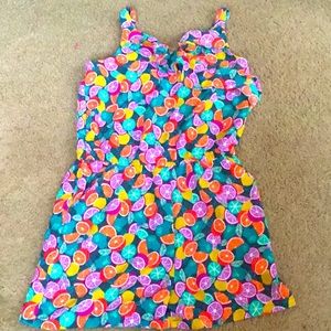 Citrus print romper for girls